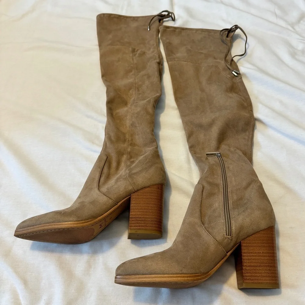 Marc Fisher 7 Arletta Over the Knee Boots ~ Suede Block Heel Boho